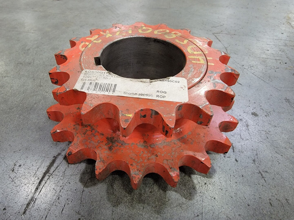 Roller Chain Sprocket DS80Q1720, Double Single, Size 80, 17 Teeth