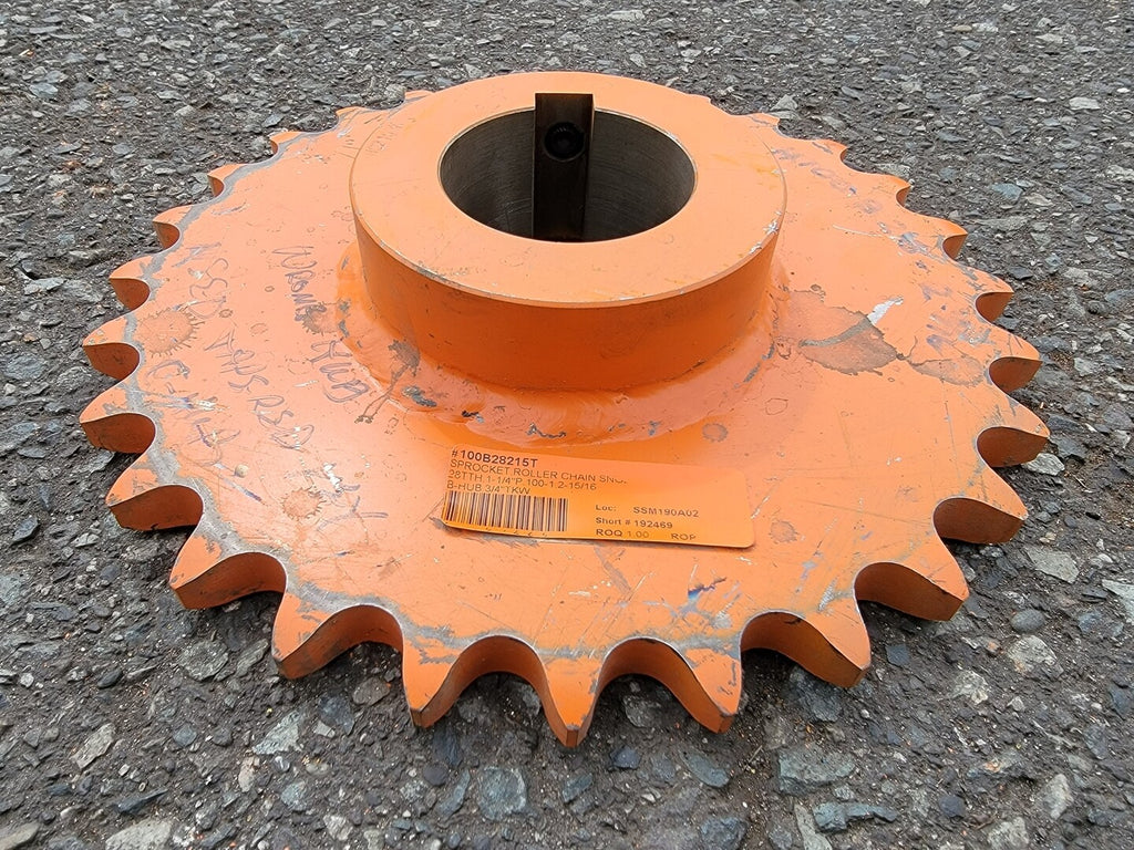 Roller Chain Sprocket 100B28215T, Size 100, 28 Teeth