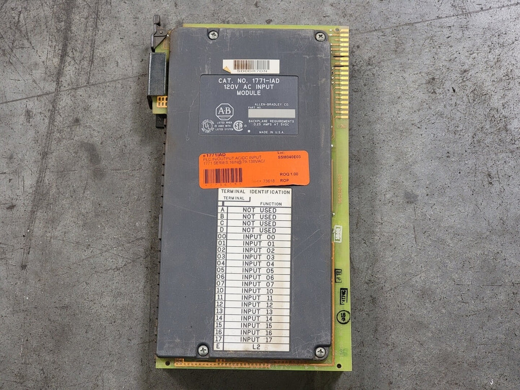 ALLEN-BRADLEY PLC 120V AC Input Module 1771-IAD, 1771 Series, 16 Input at 79-138 VAC 