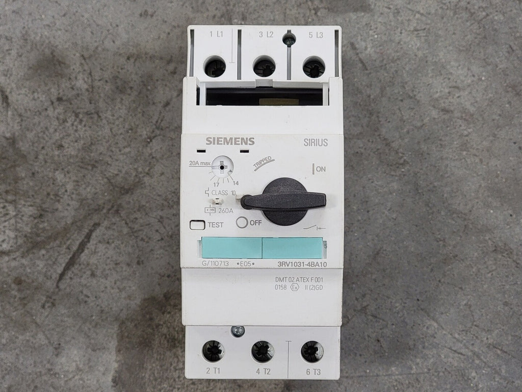 SIEMENS 14-20 Amp, 3 Pole, 690 volts Circuit Breaker 3RV1031-4BA10