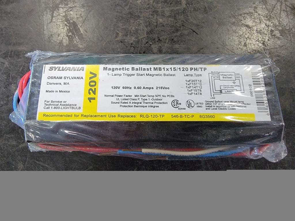 SYLVANIA Magnetic Ballast MB No. 1x15/120 PH/TP