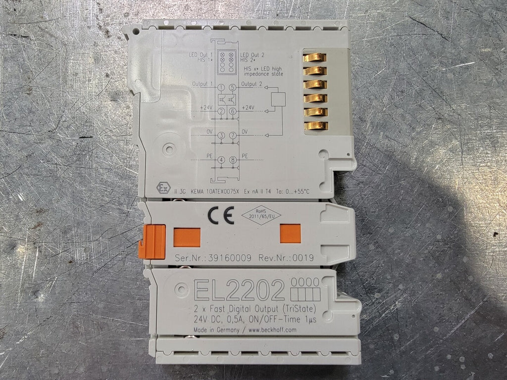 BECKER 2-Channel Digital Output Terminal EL2202, 5740002202, 12mm, 130mA, 24 V DC
