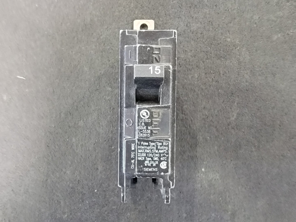 SIEMENS 15 Amp, 1 Pole, 240 volts Circuit Breaker B115H