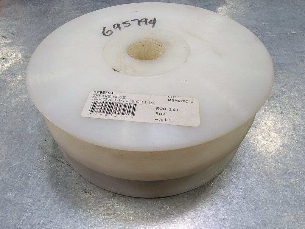 CATERPILLAR Hose Pulley Sheave No. 695794, 1 Groove, 1-1/4" ID, 8" OD, 1-1/4" WD