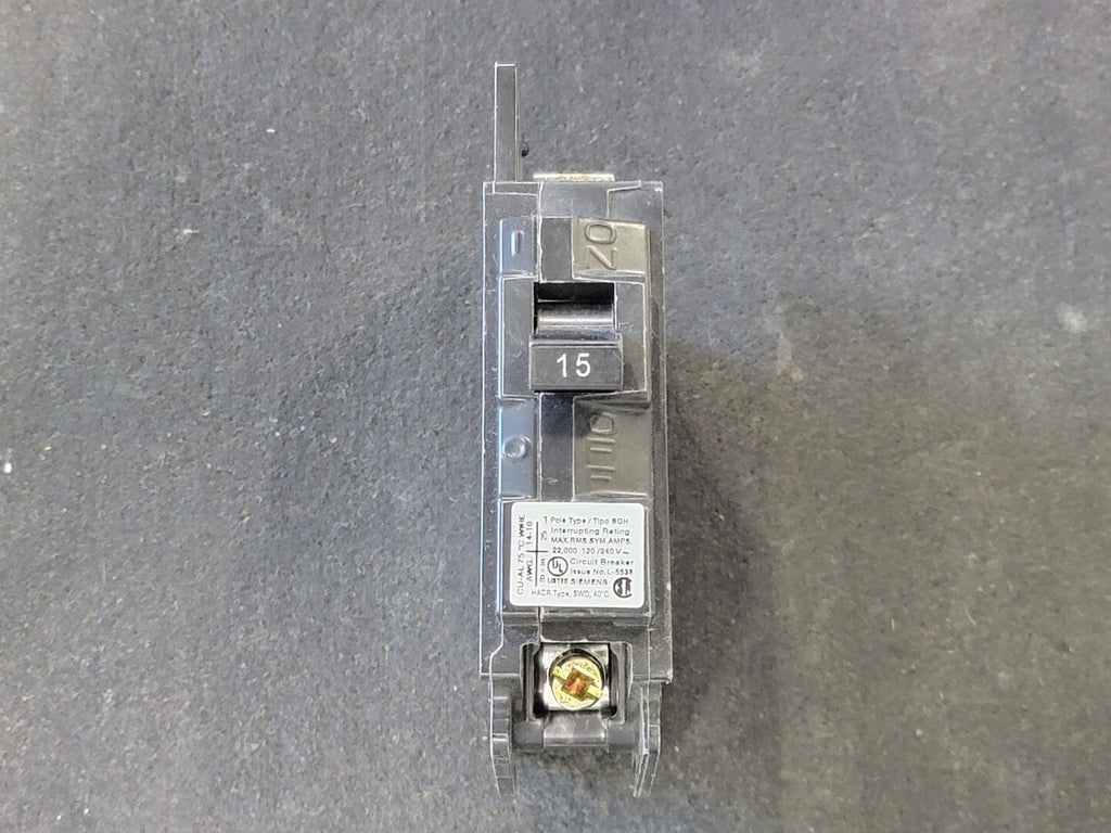 SIEMENS 15 Amp, 1 Pole, 120/240 volts Circuit Breaker BQ1B015H