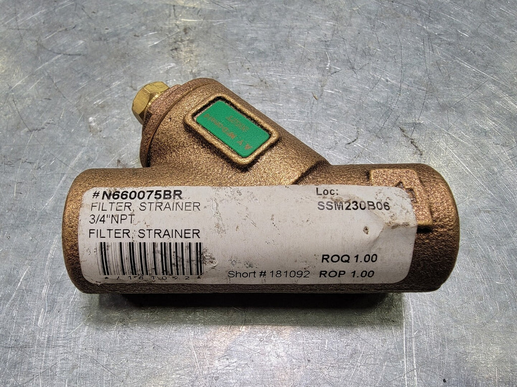 A.Y. MCDONALD 3/4", Bronze, Strainer Filter Valve, 660075BR