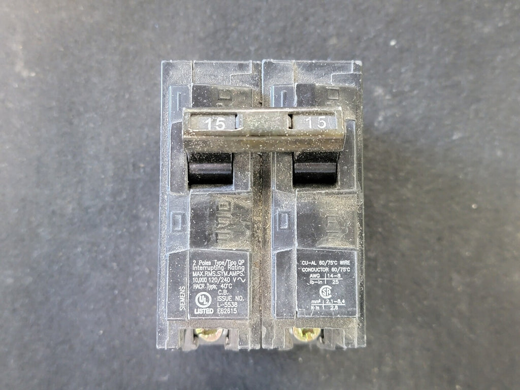 SIEMENS 15 Amp, 2 Pole, 240 volts Circuit Breaker Q215