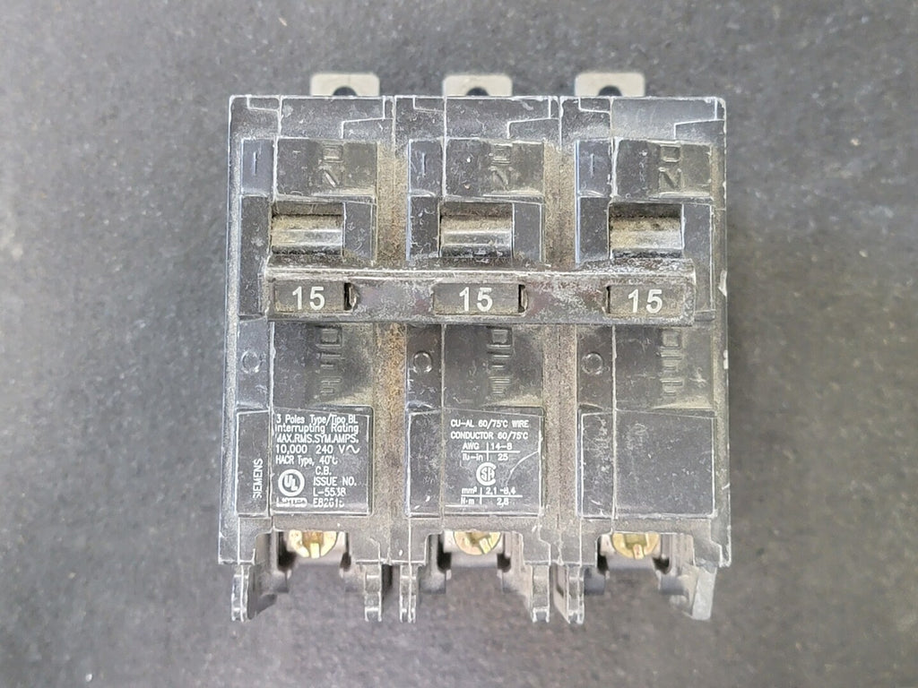 SIEMENS 15 Amp, 3 Pole, 240 volts Circuit Breaker B115
