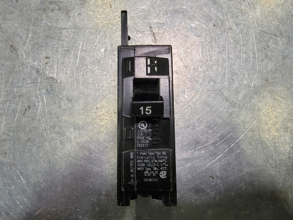 SIEMENS 15 Amp, 1 Pole, 120/240 volts Circuit Breaker BQ1B015
