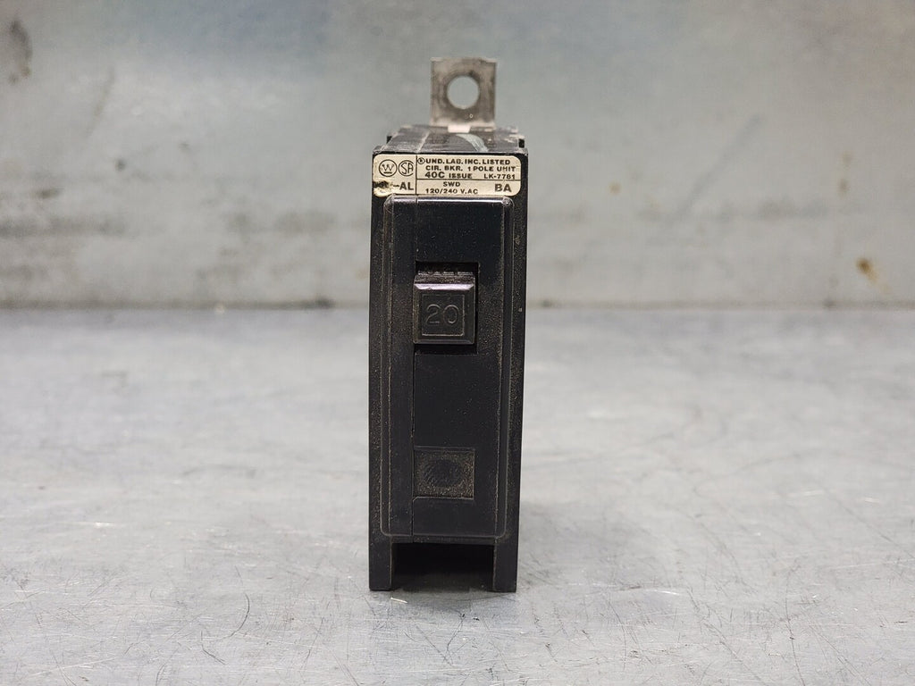 WESTINGHOUSE 20 Amp, 1 Pole, 240 volts Circuit Breaker BA120