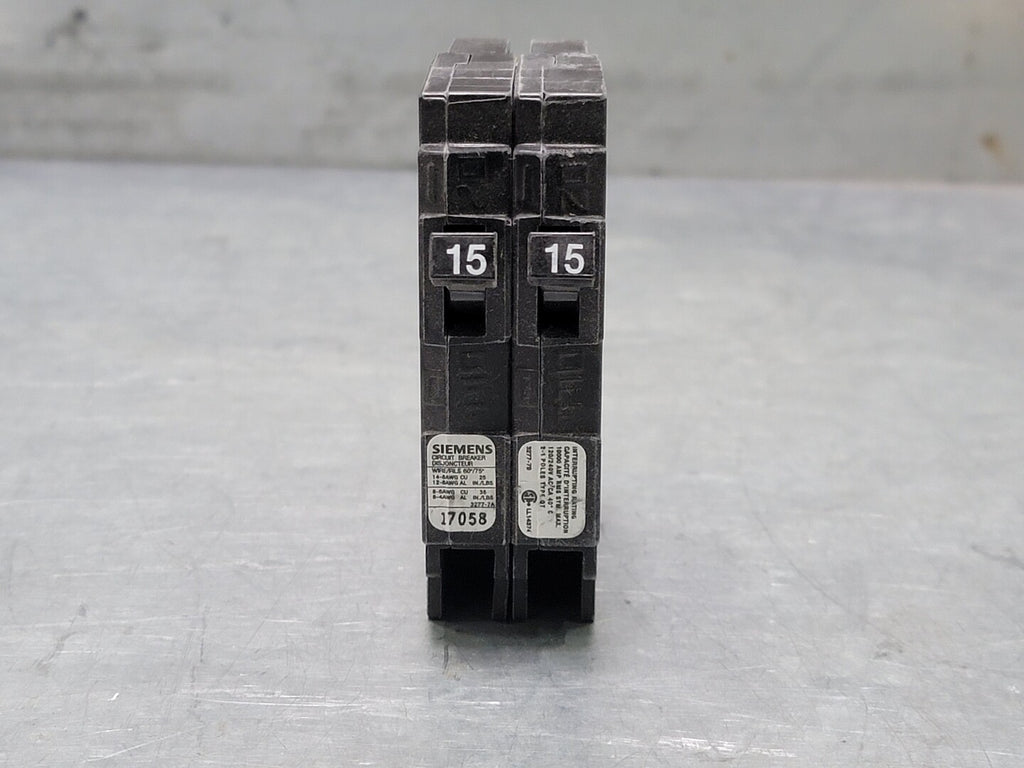 SIEMENS 15 Amp, 1 Pole, 240 volts Circuit Breaker Q1515NC