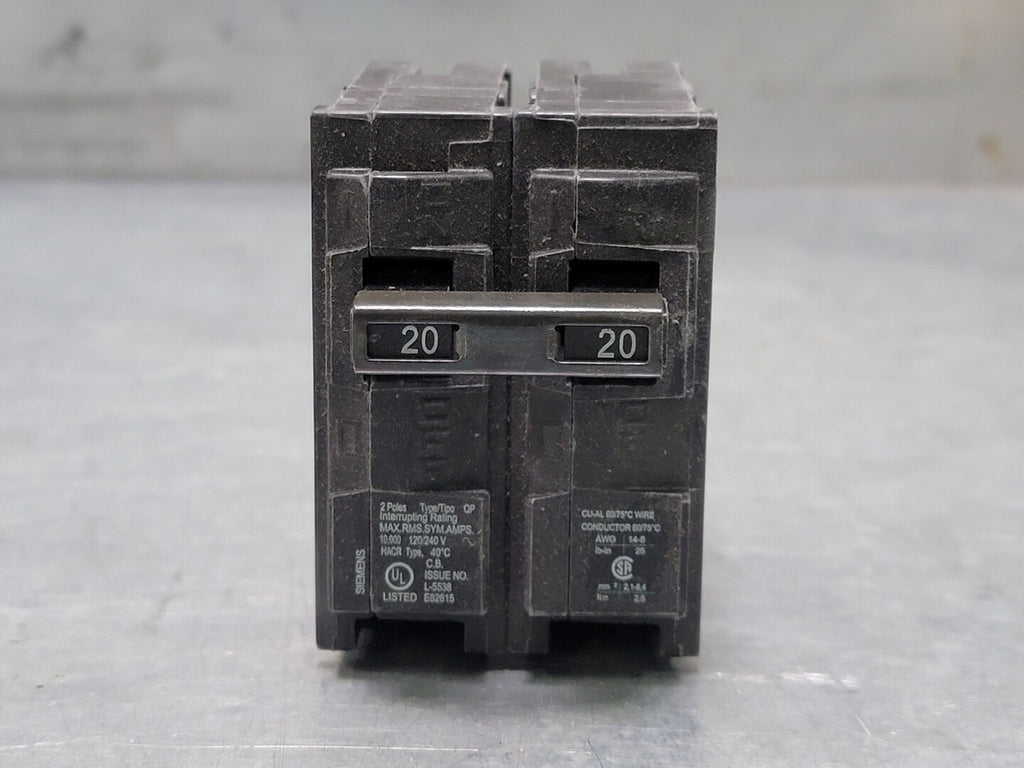 SIEMENS 20 Amp, 2 Pole, 240 volts Circuit Breaker Q220