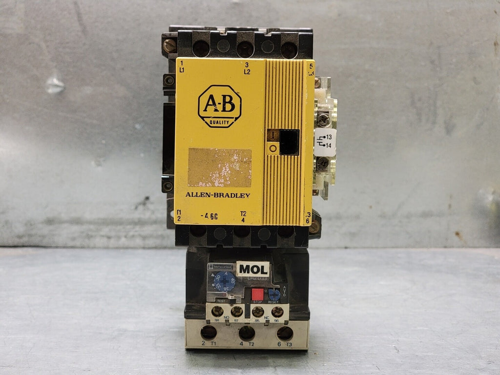 ALLEN-BRADLEY 60 Amp, 600 VAC Coil Contactor 100-A60N*3 w/ Trip LR2D3355