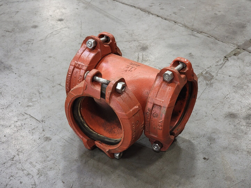 4", Equal-Tee, w/ 3x, 4", Couplings, Bolted, V-Z05