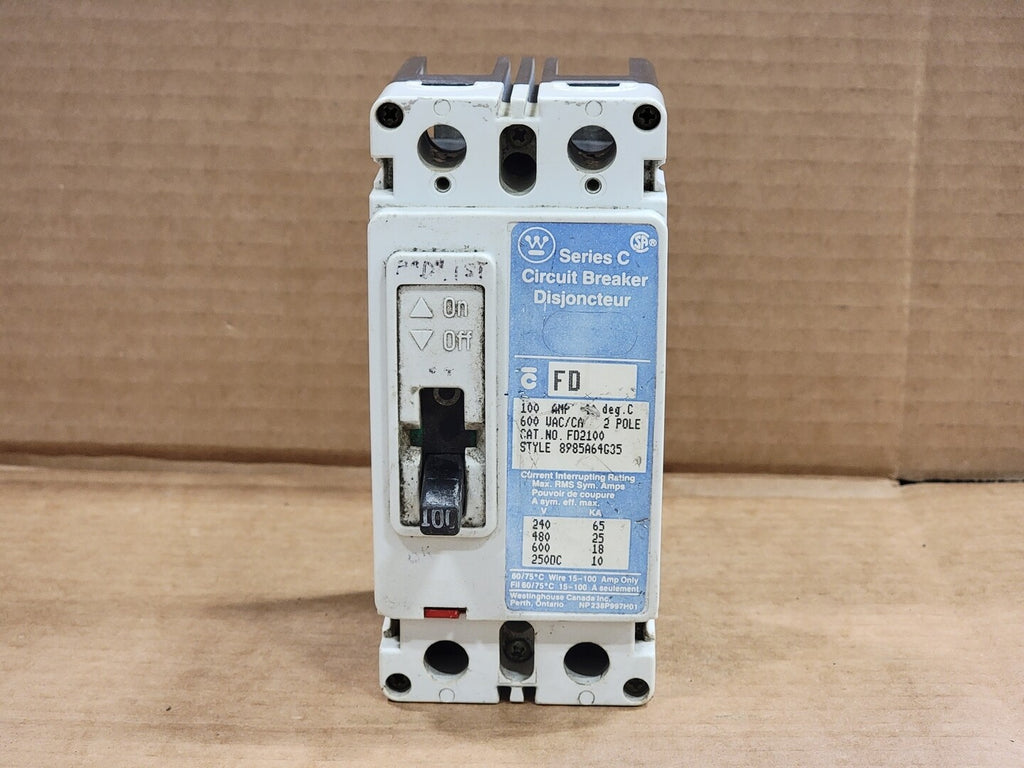 WESTINGHOUSE 100 Amp 2 Pole 600 volts Circuit Breaker FD2100 