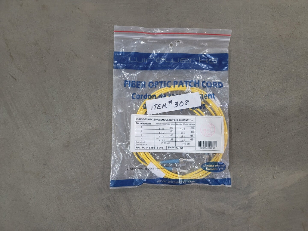 WIREWERKS 2M Fiber Optic Patch Cord Cable PC-1A-STBSTB-002