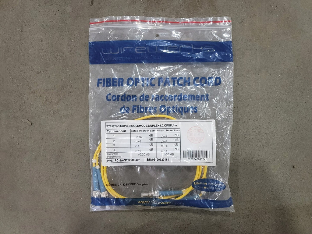 WIREWERKS 1M Fiber Optic Patch Cord Cable PC-1A-STBSTB-001