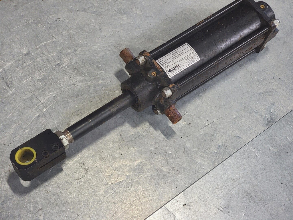ROYAL ELECTRIC Pneumatic Air Cylinder 4" Bore x 8.5" Stroke, R4TR8.5A1A1A1A