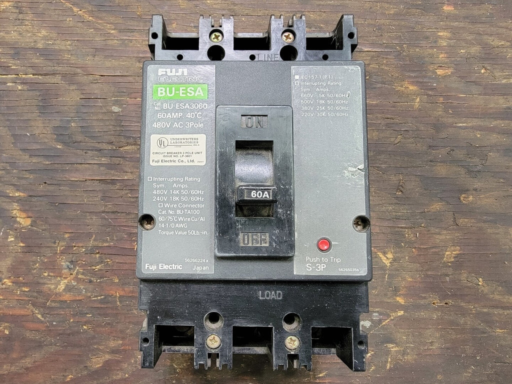 FUJI ELECTRIC 60 Amp, 3 Pole, Circuit Breaker BU-ESA3060