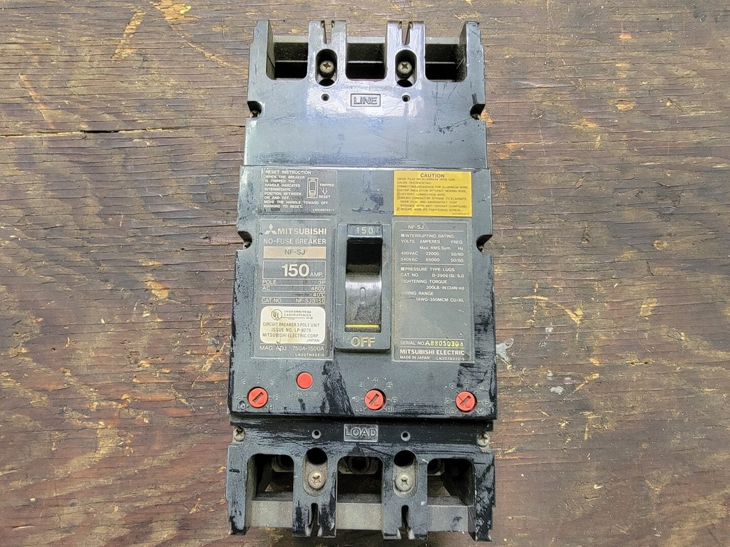 MITSUBISHI 150 Amp, 3 Pole, 480 Volts Circuit Breaker NF-SJ3150