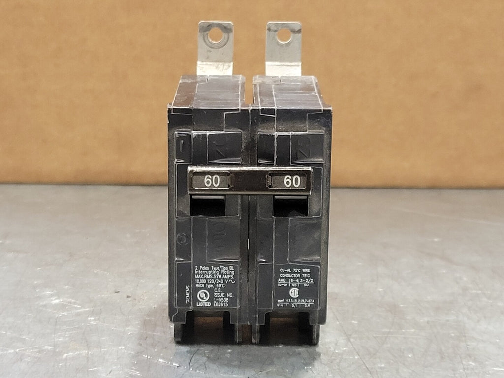 SIEMENS 60 Amp, 2 Pole, 120/240 Volts Circuit Breaker B260
