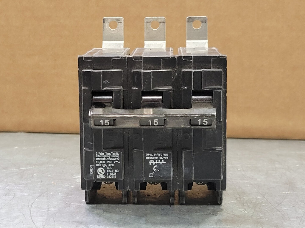 SIEMENS 15 Amp, 3 Pole, 120/240 volts Circuit Breaker B315