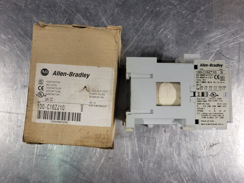 ALLEN-BRADLEY 16 Amp, 3 Pole, 1NO, 24 VDC Coil Contactor 100-C16ZJ10