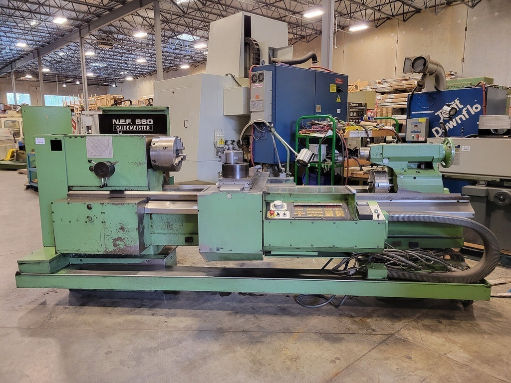 GILDMEISTER NEF 660 Cycle Lathe w/ Fanuc Control Board