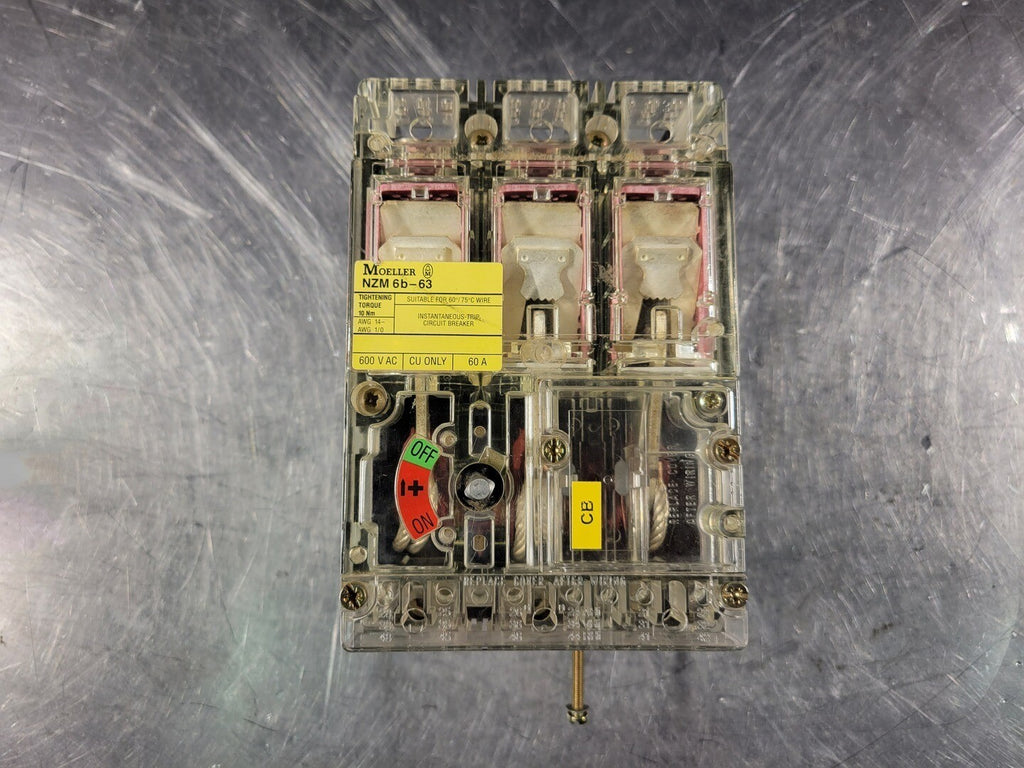 MOELLER 60 Amp, 3 Pole, 600 Volts Circuit Breaker NZM 6B-63