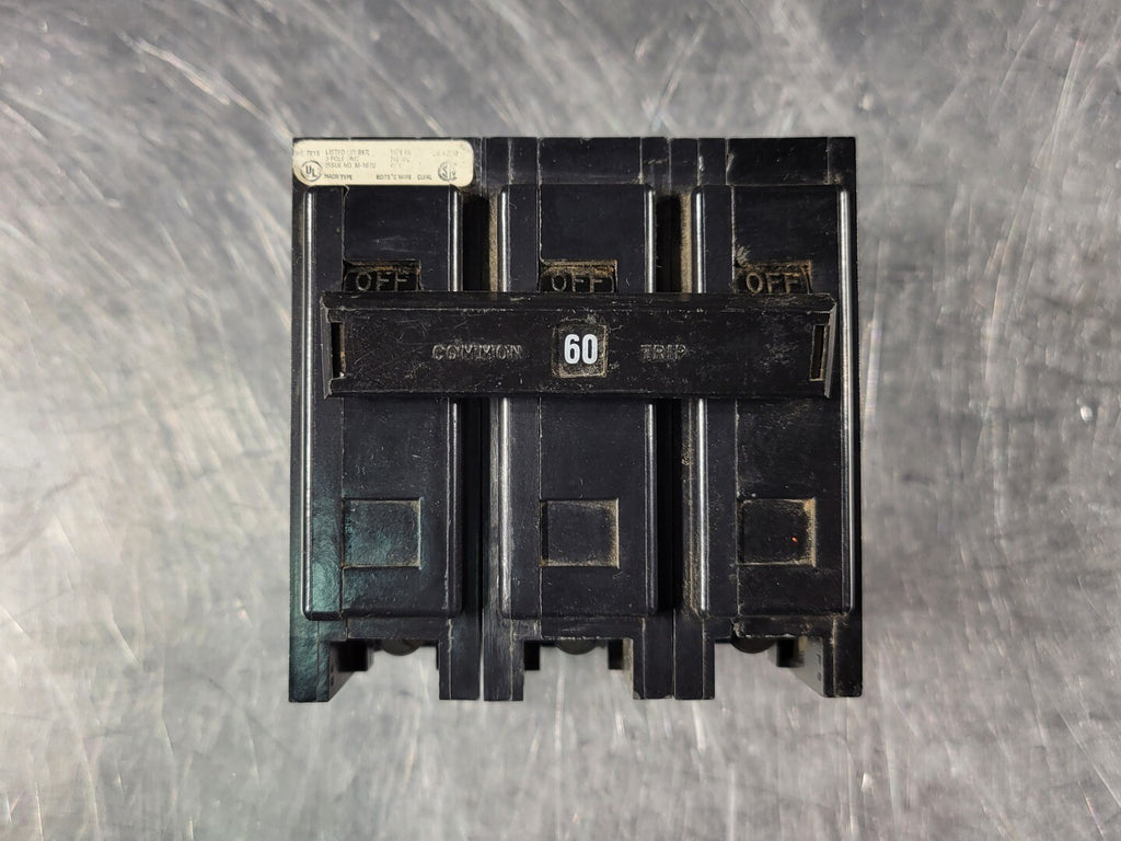 CUTLER-HAMMER 60 Amp, 3 Pole, 240 Volts Circuit Breaker BAB3060H