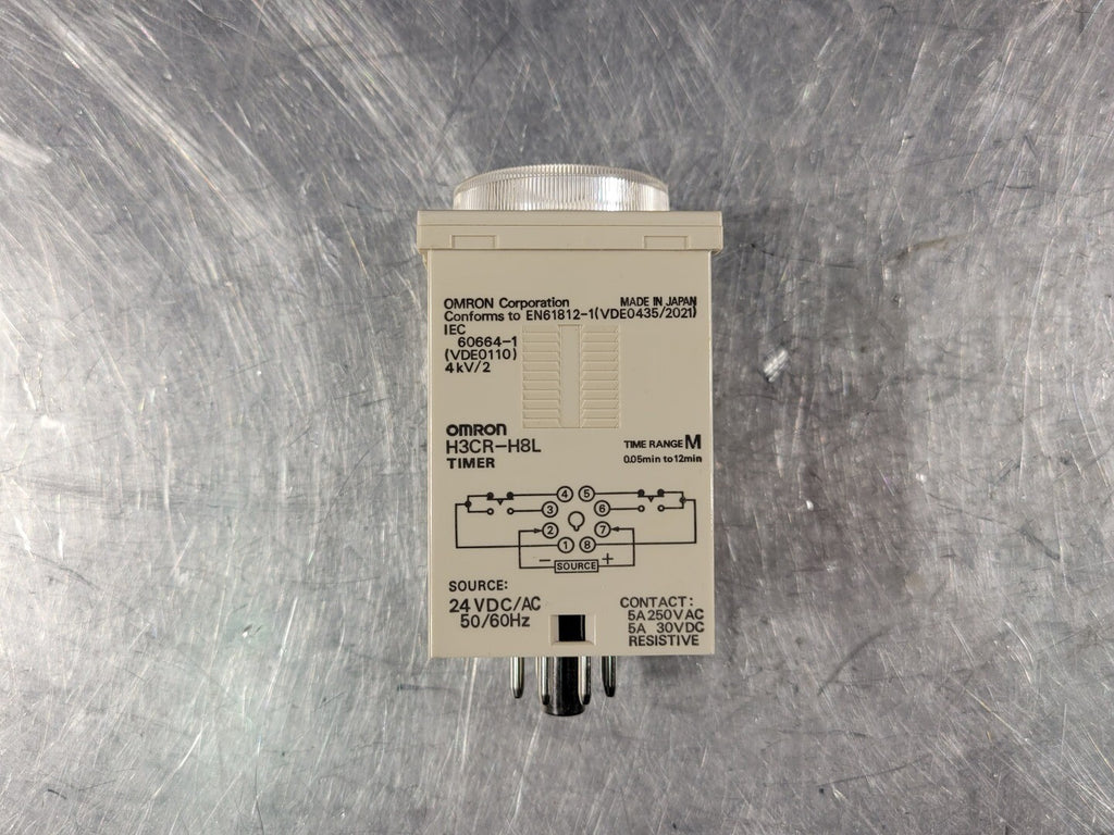 OMRON 5 Amp Time Delay Relay H3CR-H8L AC/DC24 M