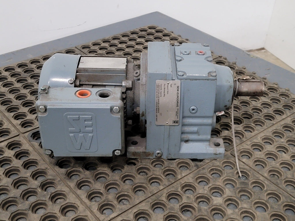 SEW 56.73:1 Ratio, Helical Gear Reducer R47 w/ 0.5 hp Electric Motor 