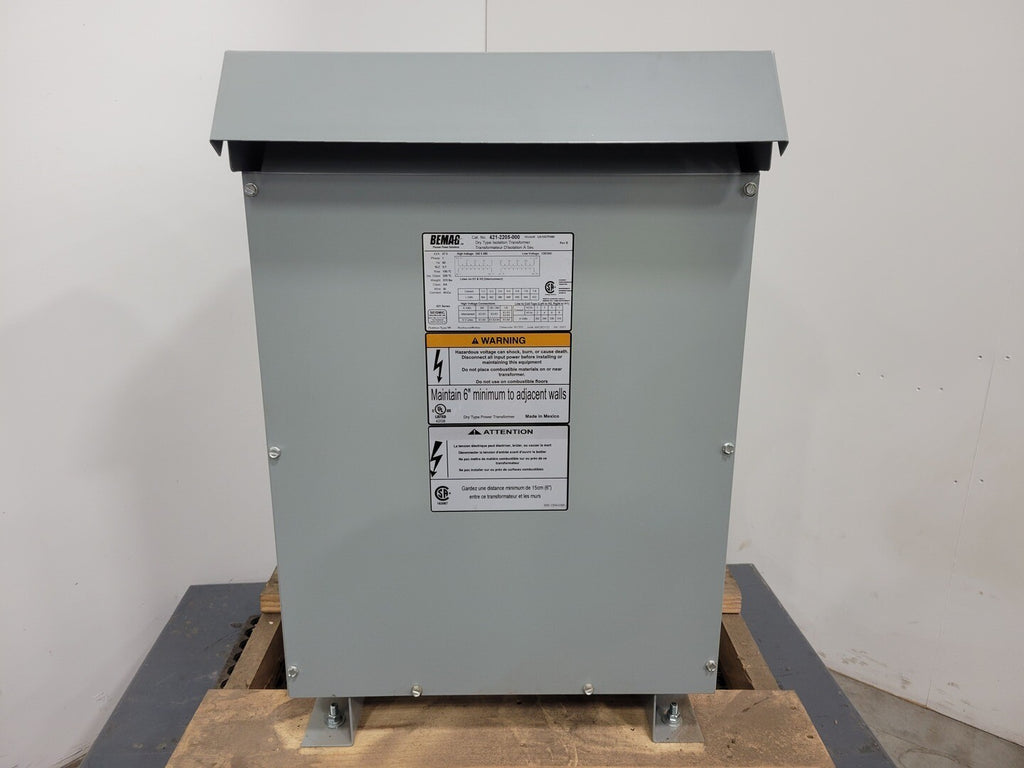 BEMAG 37.5 kVA Transformer, 240/480 pri. volts, 120/240 sec. volts UA1037P480