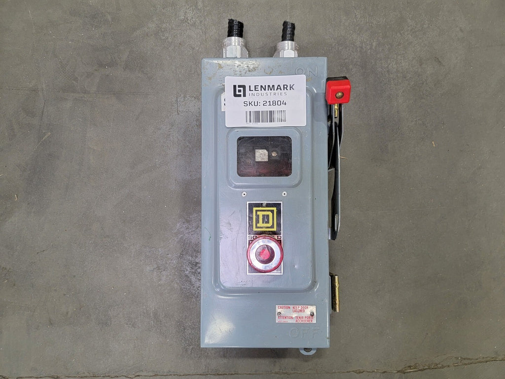 SQUARE D 30 Amp, 3 Pole, 600 volts, Non-Fusible Disconnect Switch CHU361AWK