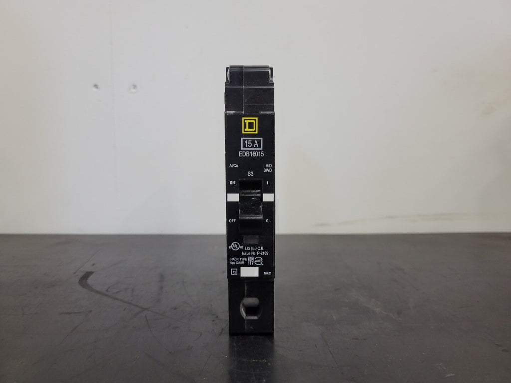 SQUARE D 15 Amp, 1 Pole, 247 Volts Circuit Breaker EDB16015