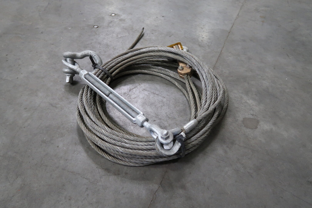 40' Galvanized Wire Rope w/ 3/4 ton Anchor Shackle