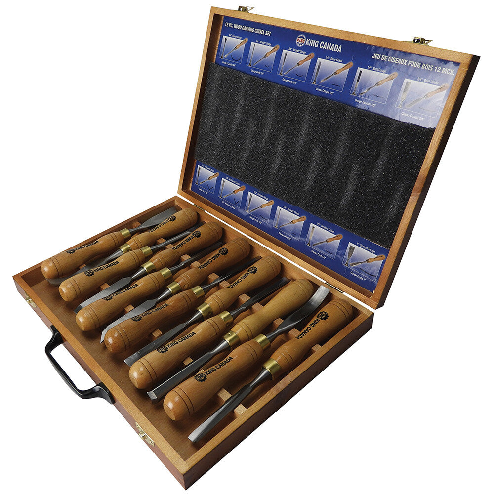 KING CANADA 12 Pc. Wood Carving Chisel Set No. K-1212