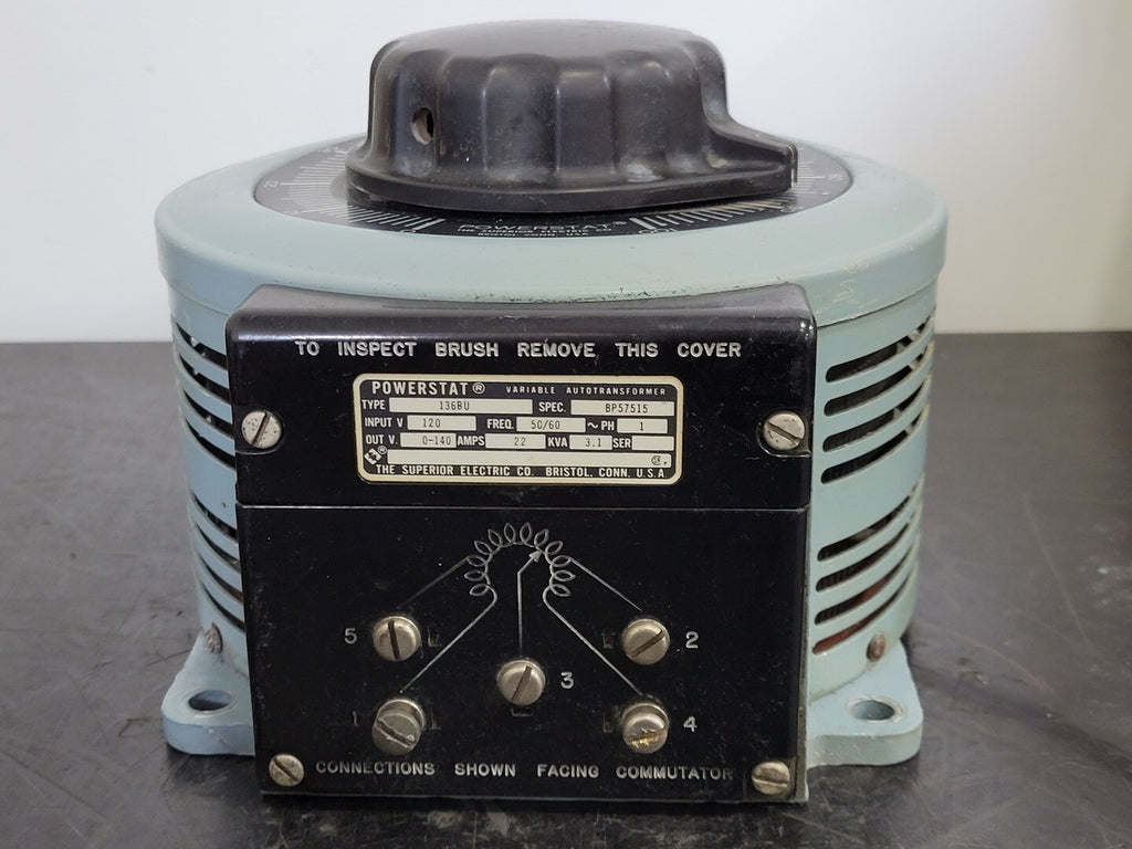 SUPERIOR ELECTRIC 3.1kVA Variable Transformer, Pri. 120V, Sec. 0-140V, Type 136BU