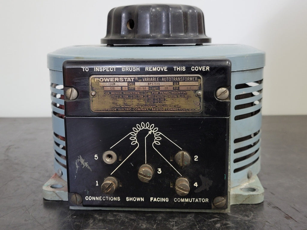 SUPERIOR ELECTRIC 2.8 kVA Variable Transformer, Pri. 120 V, Sec. 0-140 V, 136B