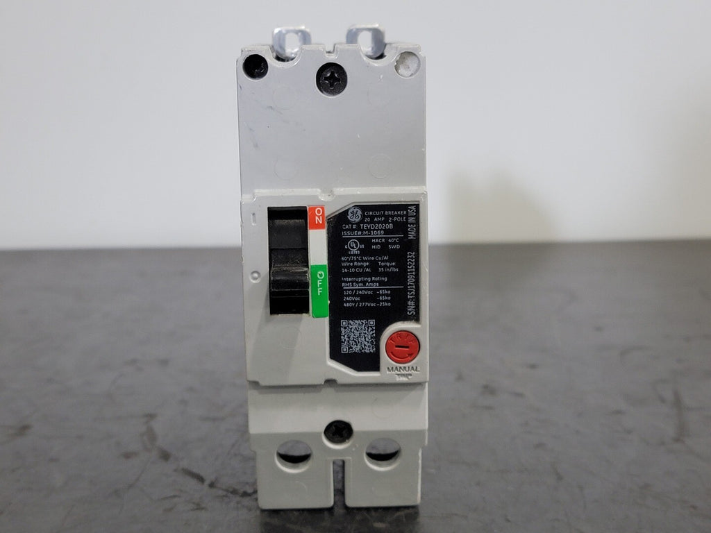 GENERAL ELECTRIC 20 Amp, 2 Pole, 480 volts Circuit Breaker TEYD2020B