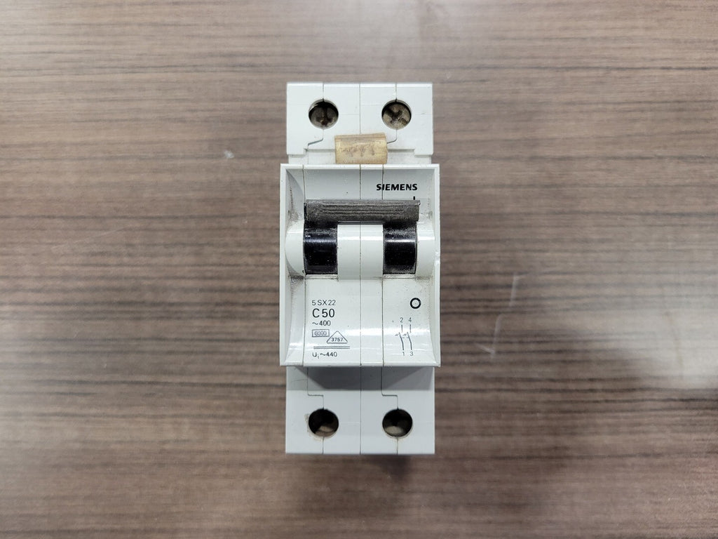 SIEMENS 50 Amp, 2 Pole, 480 Volts Circuit Breaker 5SX22-C50