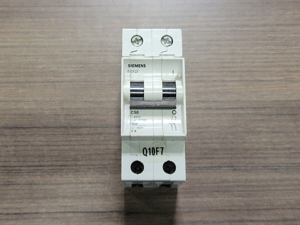 SIEMENS 50 Amp, 2 Pole, 480 Volts Circuit Breaker 5SX22-C50