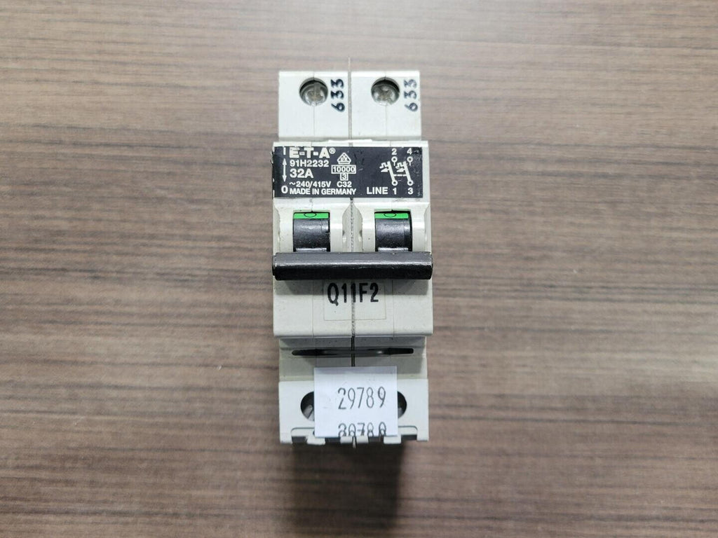 ETA 32 Amp, 2 Pole Circuit Breaker 91H2232 C32 