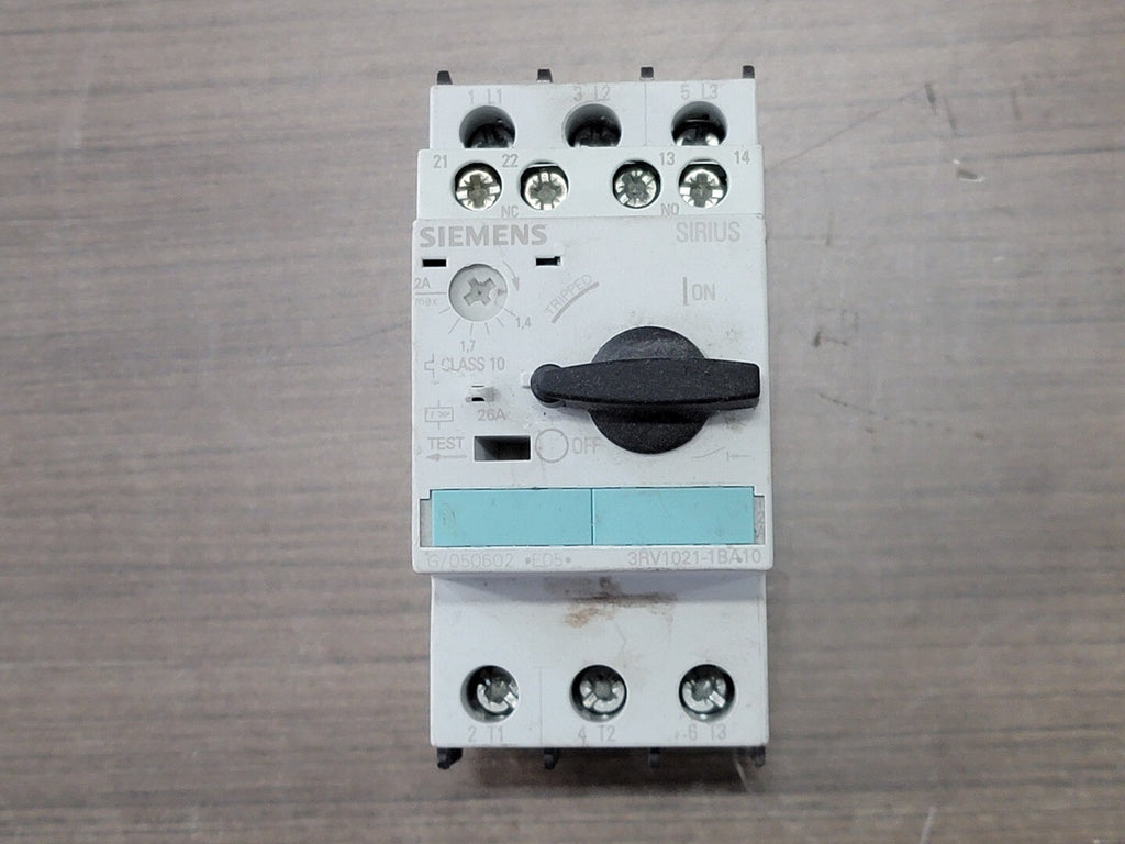 SIEMENS 1.4-2 Amp, 3 Pole, 600 volts Circuit Breaker 3RV1021-1BA10