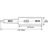 KING CANADA MT 1 to MT 2 Morse Taper Sleeve Adaptor No. KW-210