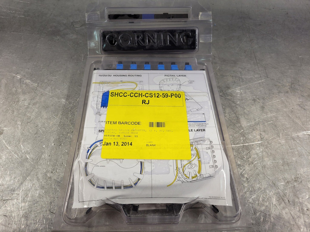CORNING Pigtail Splice Cassette 12F SC-DUP OS2 RIB No. CCH-CS12-59-P00RJ