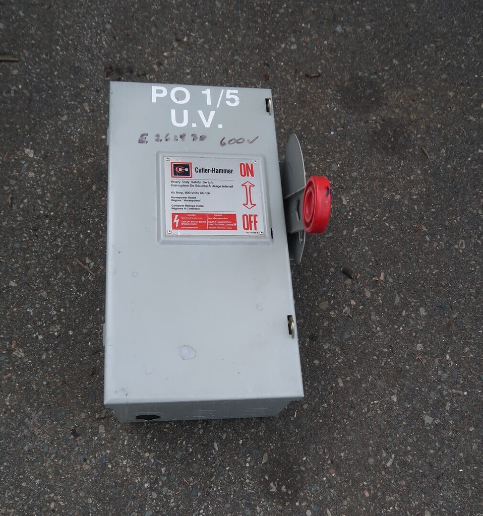 CUTLER-HAMMER 60 A, 3 Pole, 600 V Non-Fusible Heavy Duty Safety Switch 1HD362NF