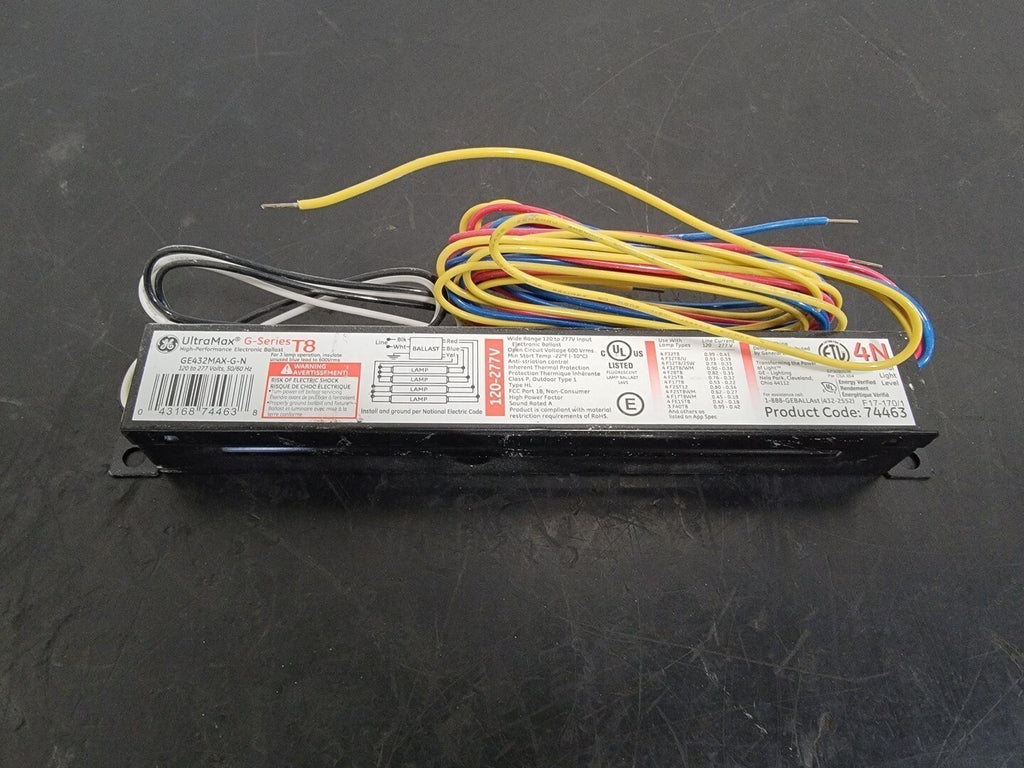 GENERAL ELECTRIC 240 Volts, 4 Lamp Electronic Ballast GE432MAX-G-N 