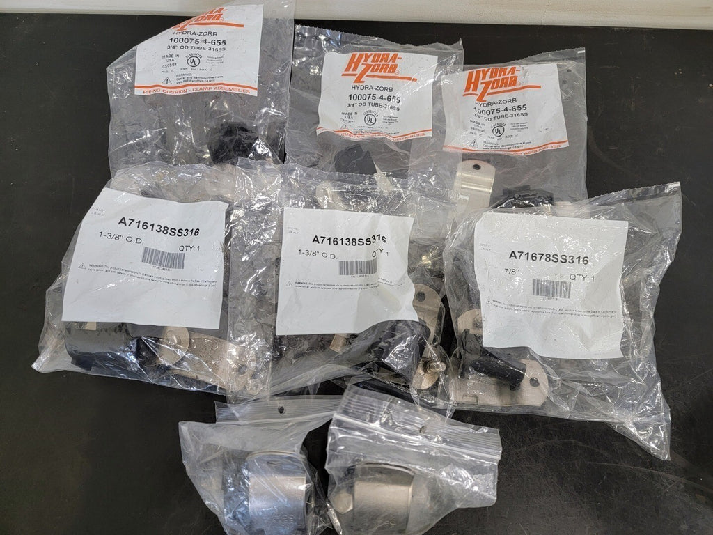 Assorted 3/4" 7/8" 1-3/8" 1-5/8" Stainless Steel Piping Cushion Clamp 