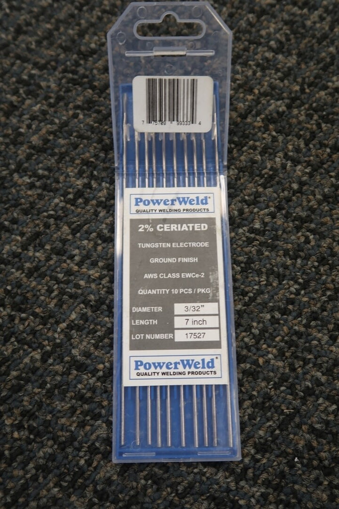 POWER WELD 3/32" x 7", 2% Ceriated Tungsten Electrode EWCe-2